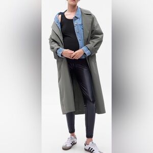 Gap Maternity Vegan Leather Full Panel Leggings, Black, sz S